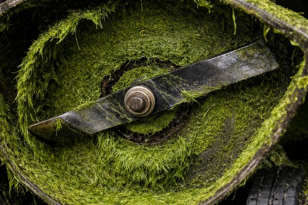 clogged lawn mower deck