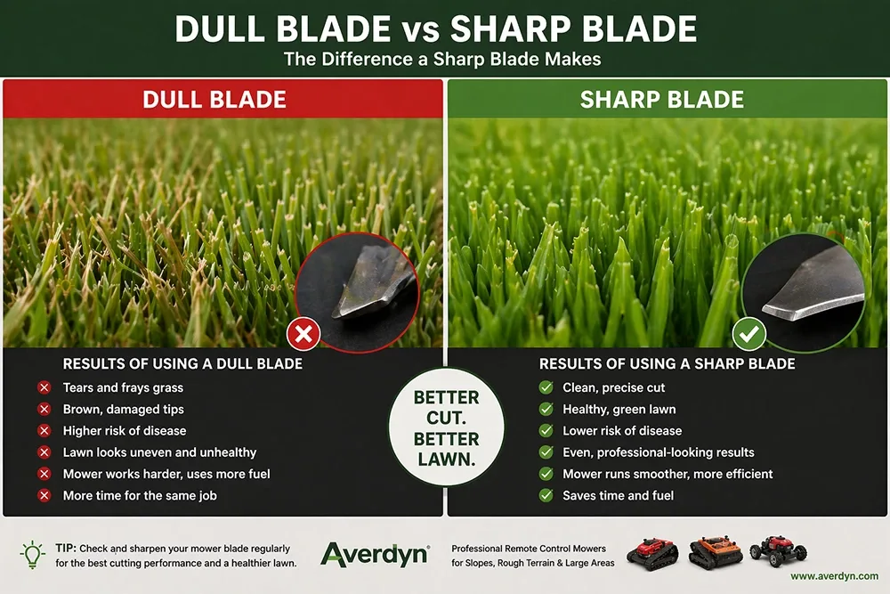 dull versus sharp mower blade