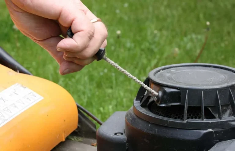 How do you start a lawn mower?