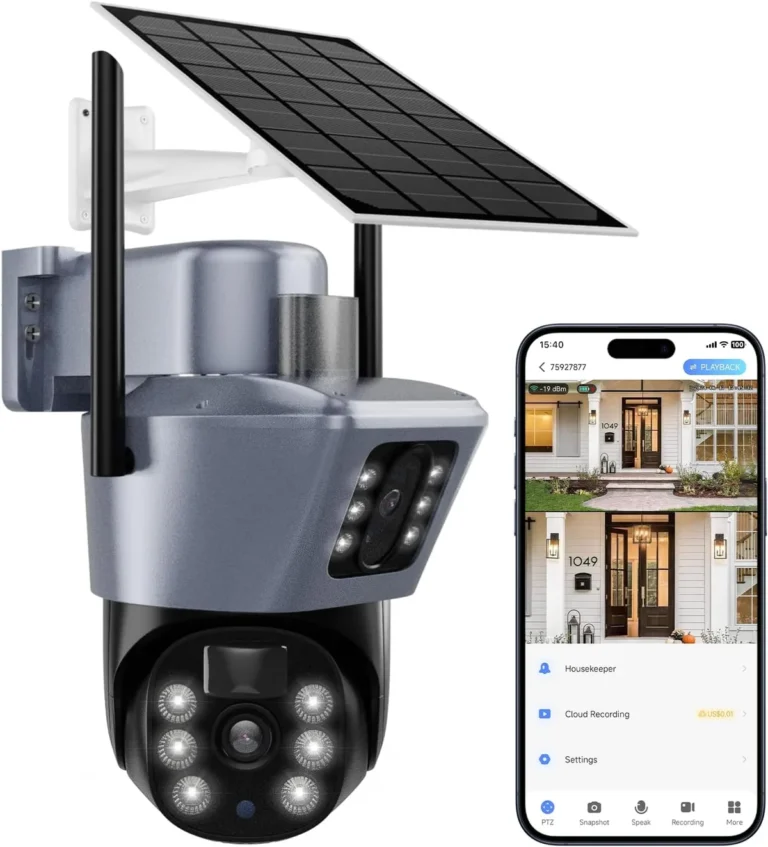 How far can a solar security camera see at night?