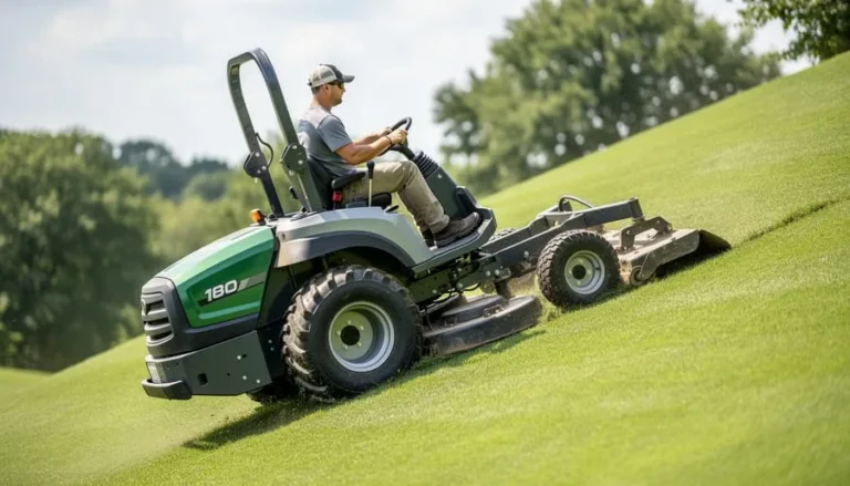 Lawn mower on uneven ground