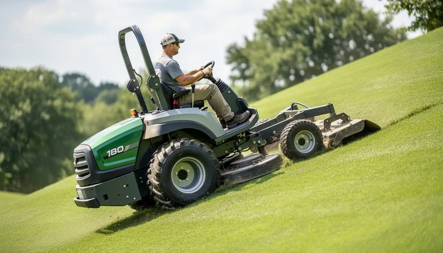 Lawn mower on uneven ground