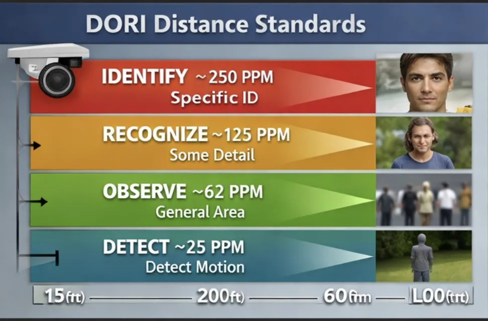 Security camera detection range