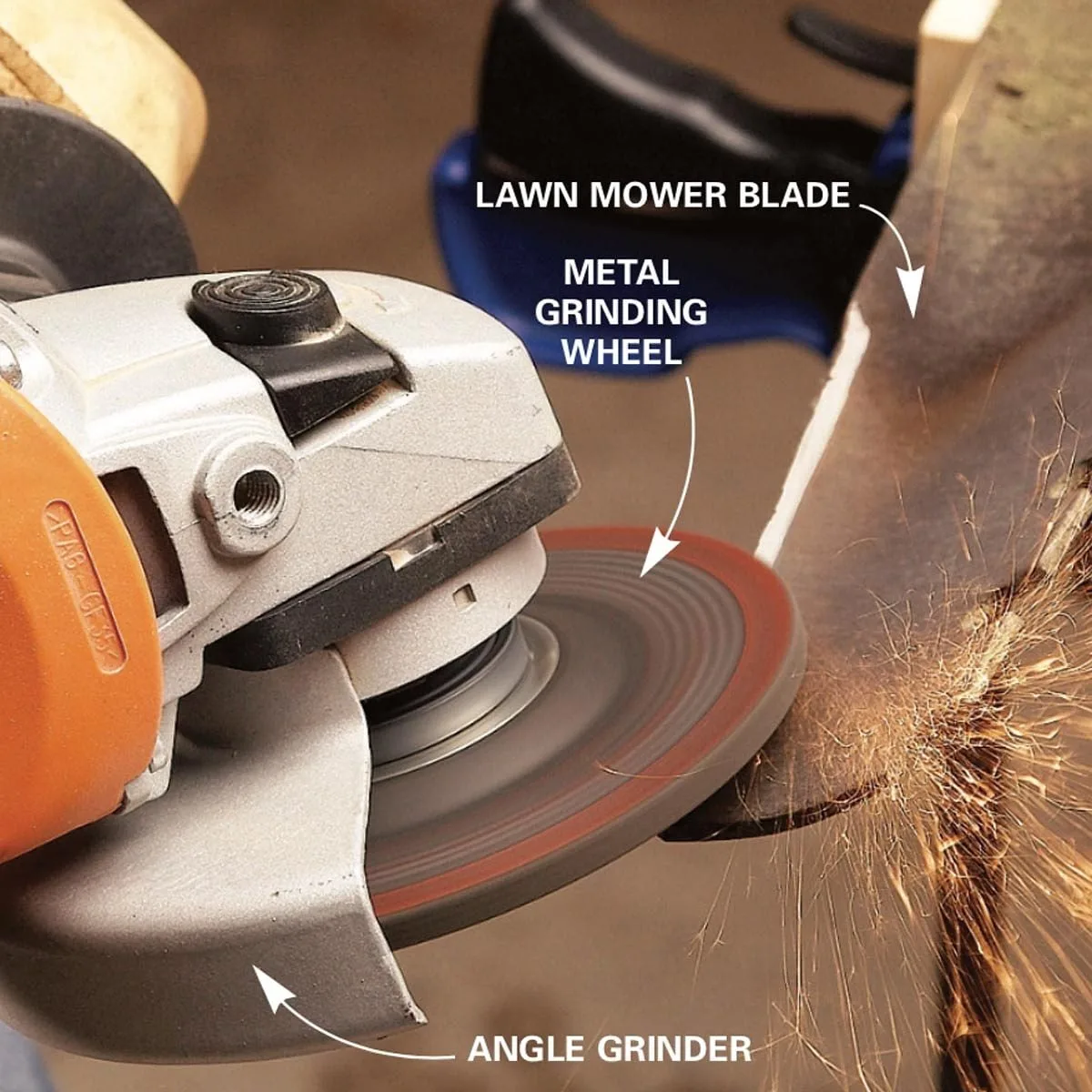 sharpen mower blade