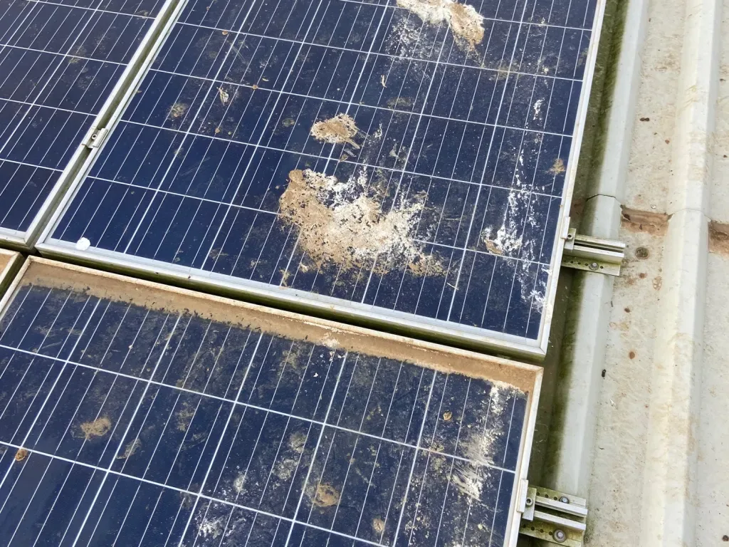 Solar panel inspection for security camera